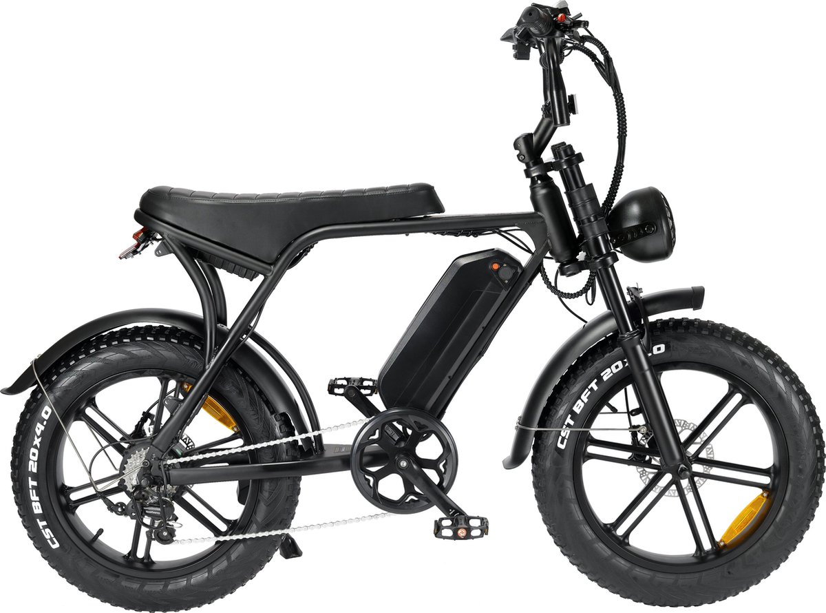 Fat Bike électrique 1000W - Vélo Tout-terrain Puissant, Vitesse Max 45 Km/h, Noir