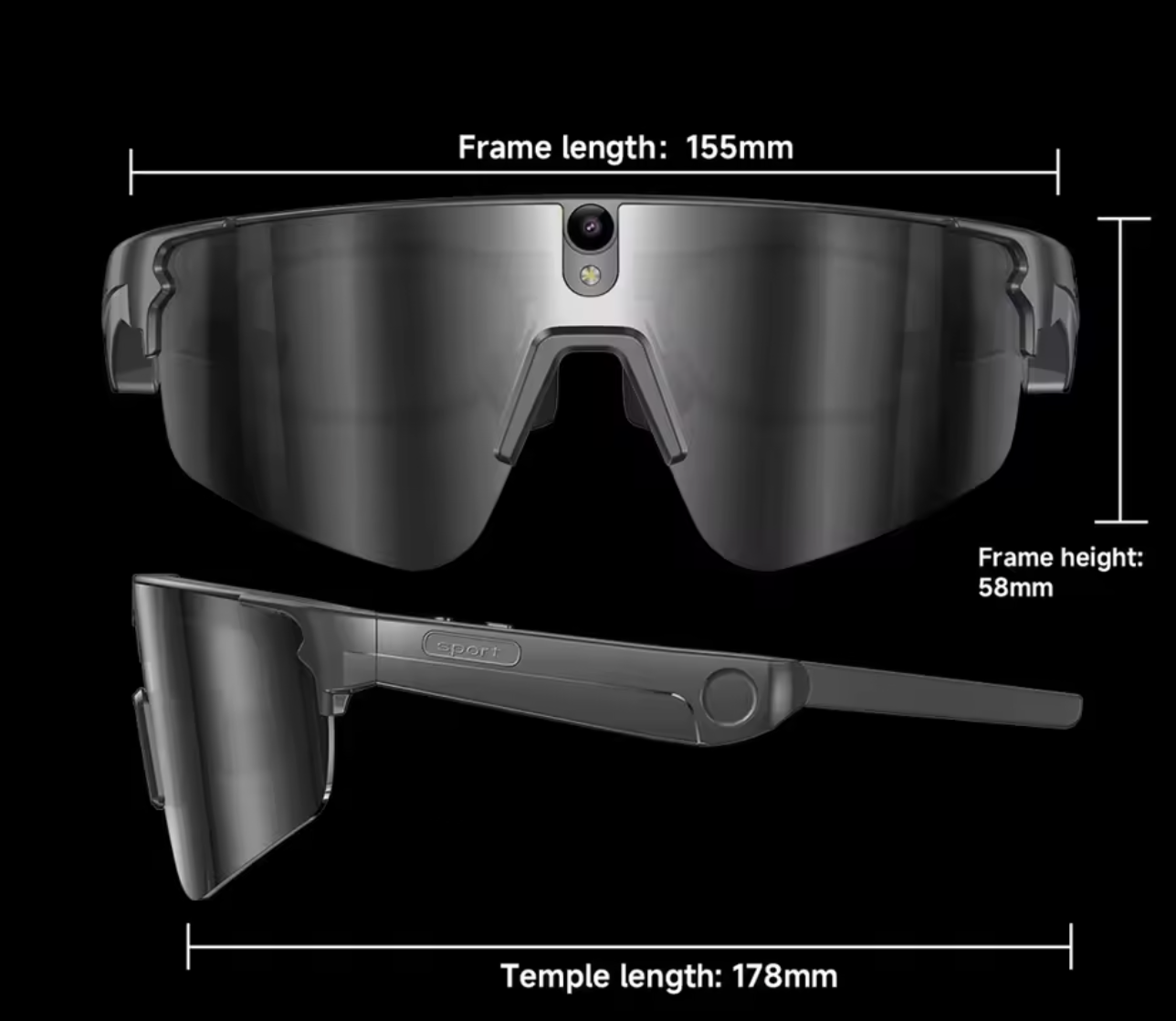 Lunettes Connectées Vélo Électrique 4K HD avec Caméra et Bluetooth – Image 5